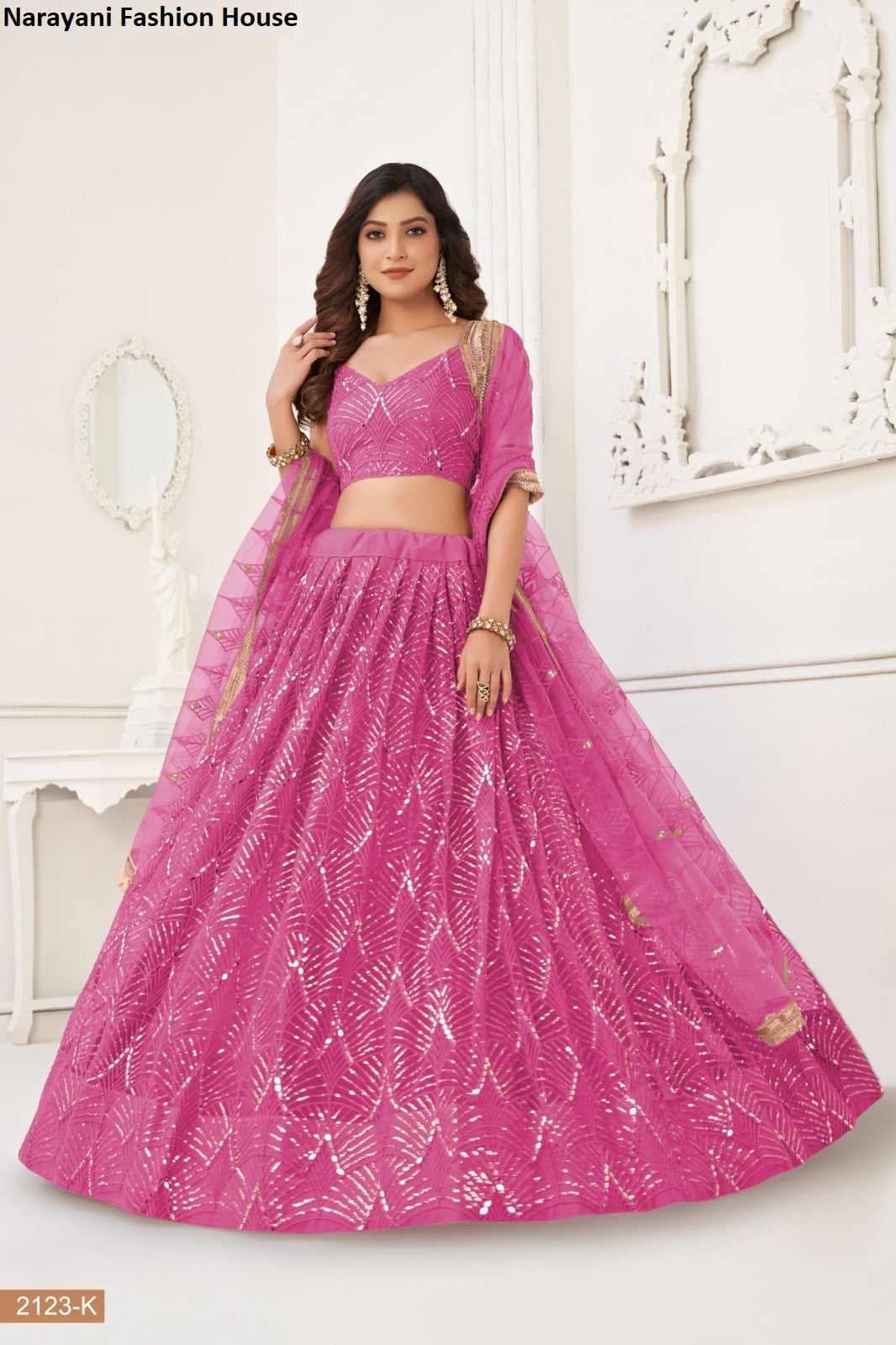 2123 Jklmn Narayani Fashion House Butterfly Net Lehenga Choli Manufacturer