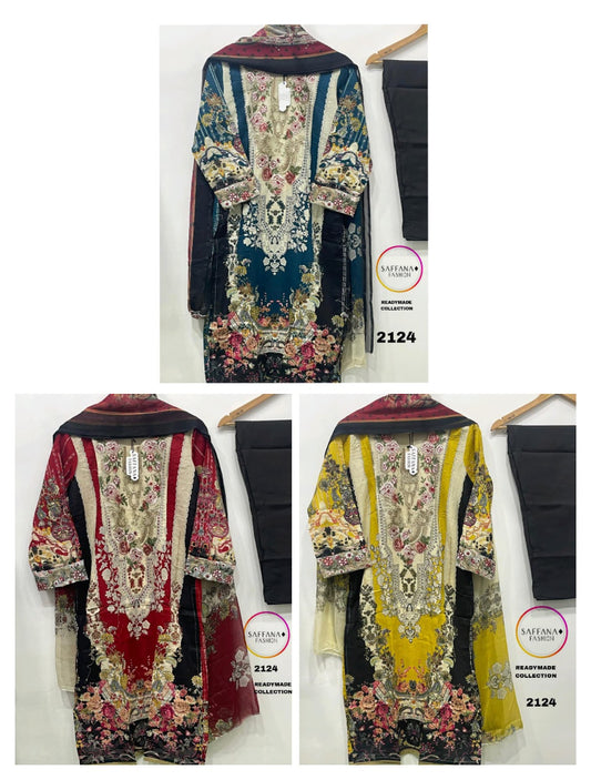 2124 Saffana Cotton Pakistani Readymade Suits Manufacturer Ahmedabad