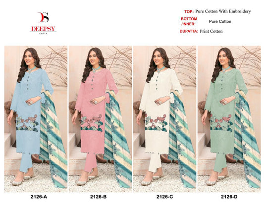 2126 Abcd Deepsy Cotton Pakistani Salwar Suits Wholesale Rate