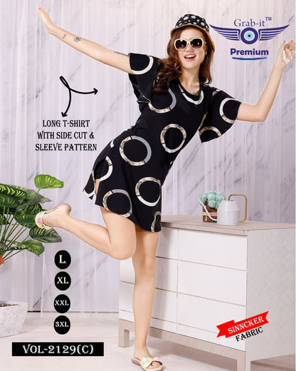 2129 C Grab It Sinker Women Long Tshirt Exporter India