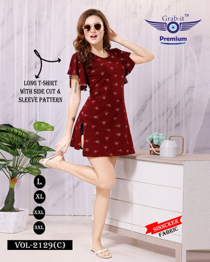 2129 C Grab It Sinker Women Long Tshirt Exporter India