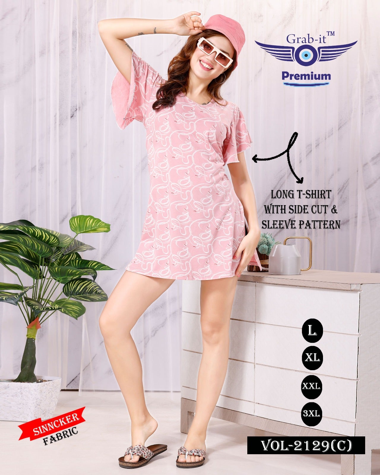 2129 C Grab It Sinker Women Long Tshirt Exporter India