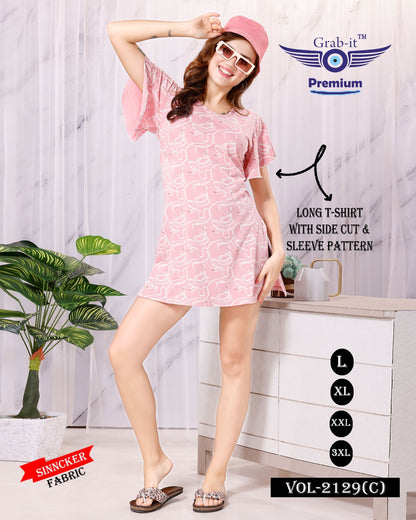 2129 C Grab It Sinker Women Long Tshirt Exporter India