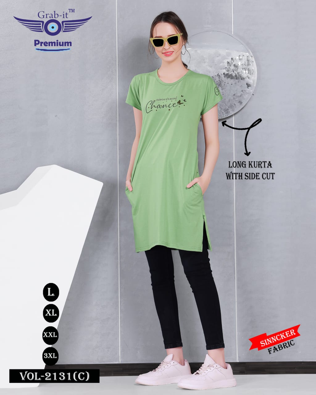 2131 C Grab It Sinker Kurtis Wholesale Price
