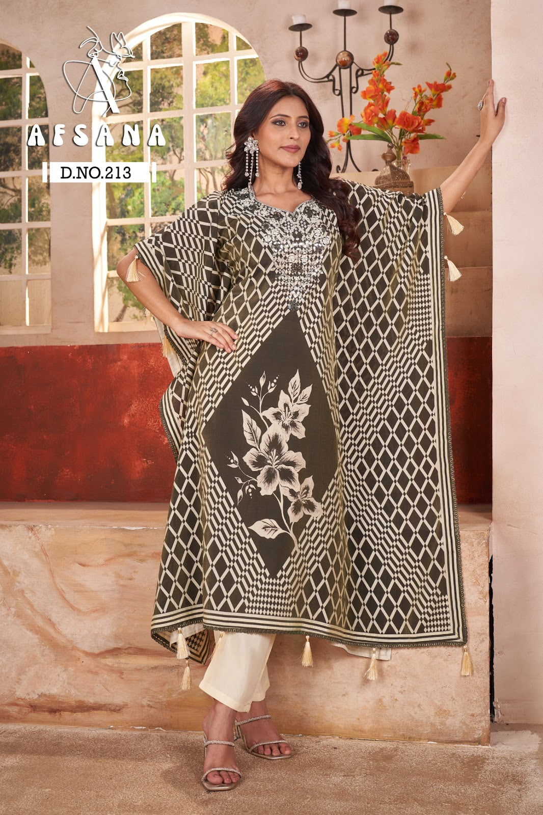 213 Afsana Modal Kaftan Pant Set Wholesaler
