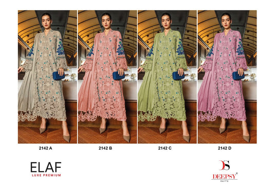 2142 Elaf Luxe Deepsy Cotton Pakistani Patch Work Suits Wholesale