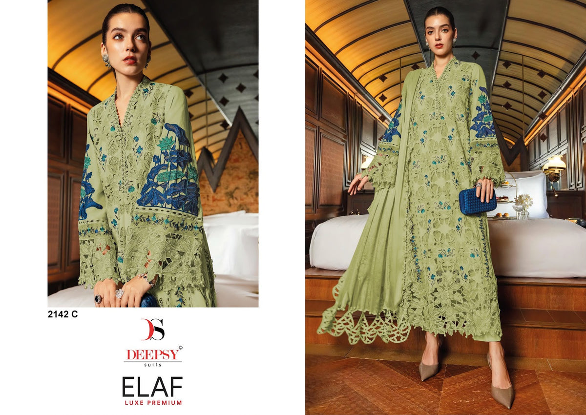 2142 Elaf Luxe Deepsy Cotton Pakistani Patch Work Suits Wholesale