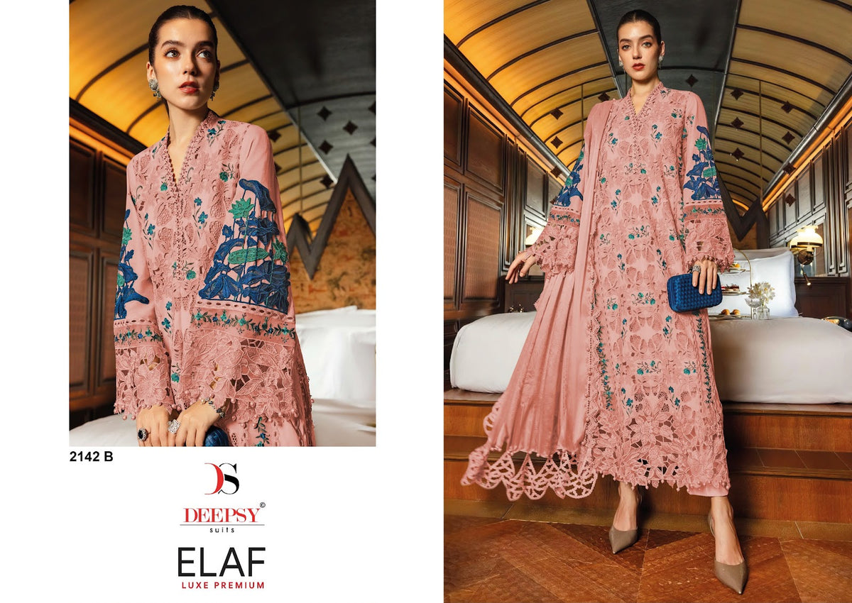 2142 Elaf Luxe Deepsy Cotton Pakistani Patch Work Suits Wholesale