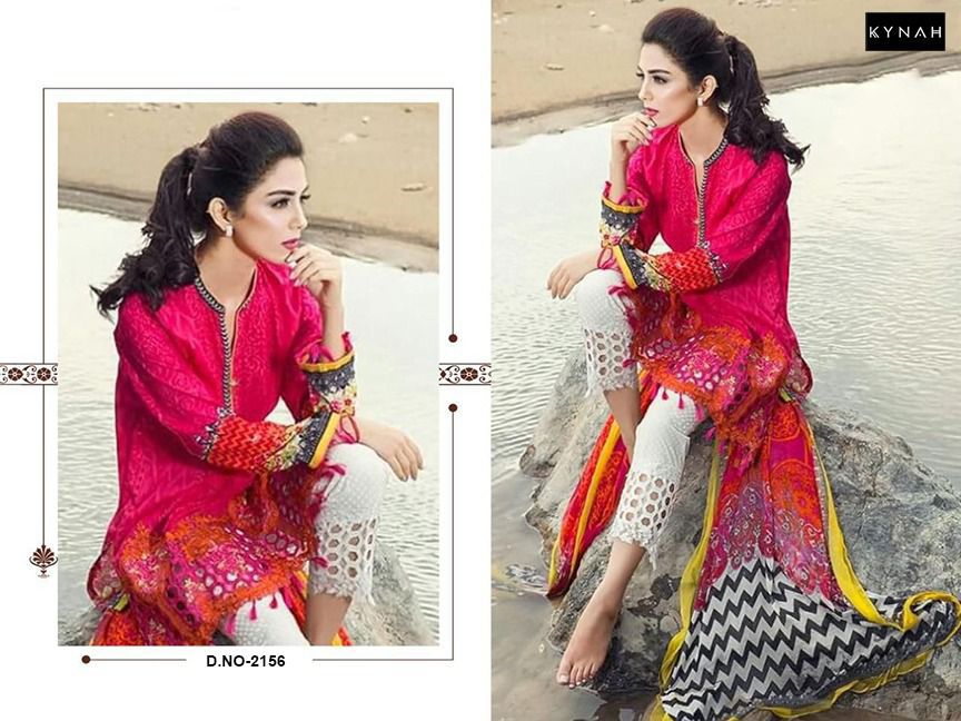 2156 Kynah Cotton Pakistani Patch Work Suits