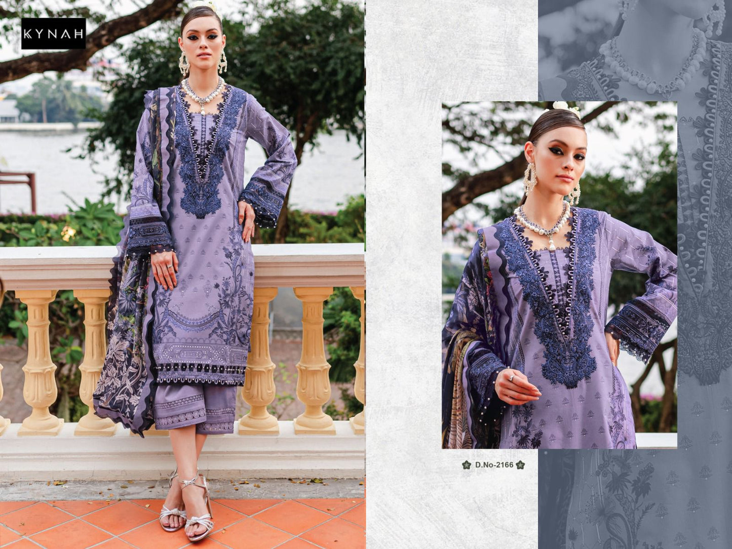 2166 Kynah Pure Lawn Pakistani Salwar Suits Wholesale Rate