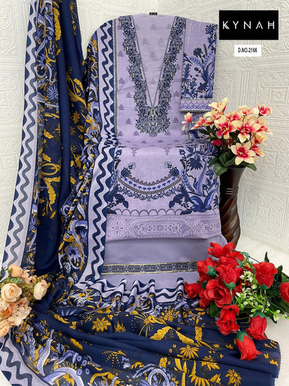 2166 Kynah Pure Lawn Pakistani Salwar Suits Wholesale Rate