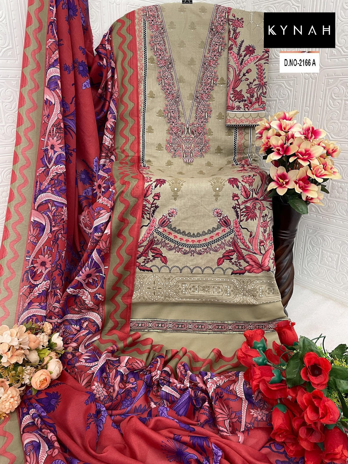 2166 Kynah Pure Lawn Pakistani Salwar Suits Wholesale Rate