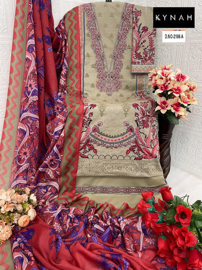 2166 Kynah Pure Lawn Pakistani Salwar Suits Wholesale Rate