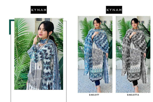 2177 Kynah Cotton Lawn Karachi Salwar Suits Supplier Ahmedabad