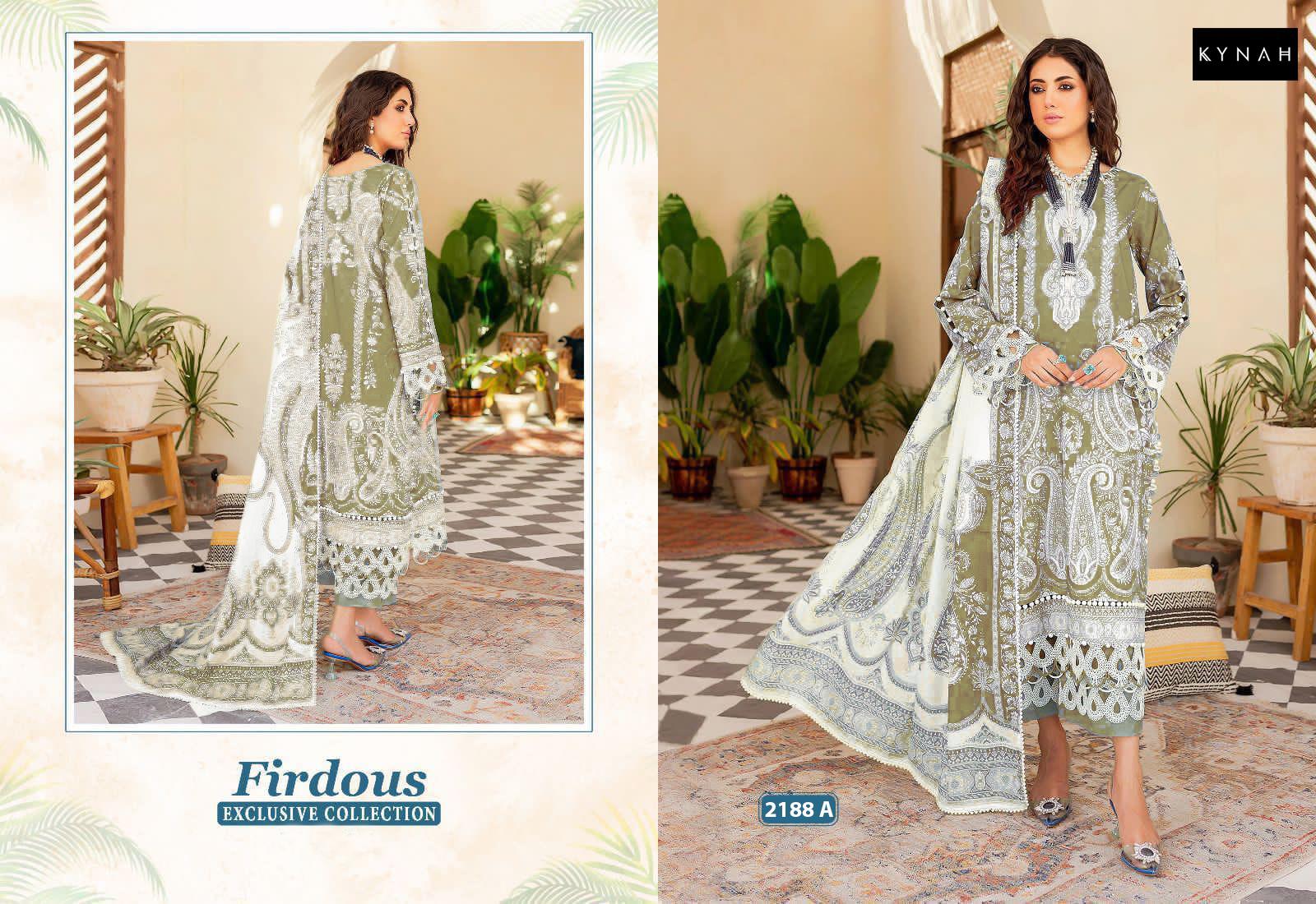 2188 Firdous Exclusive Collection Kynah Pure Cotton Pakistani Patch Work Suits Wholesaler Ahmedabad