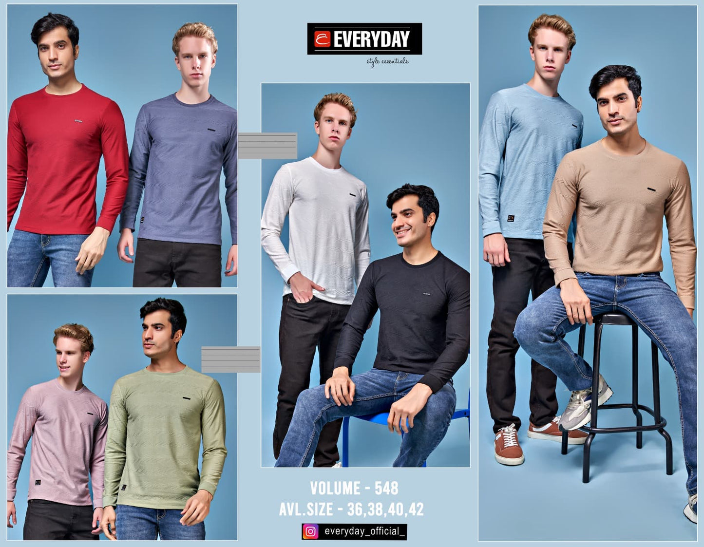 220-225 Gsm Vol 548 Everyday Jacquard Knit Mens Tshirts Wholesale Price