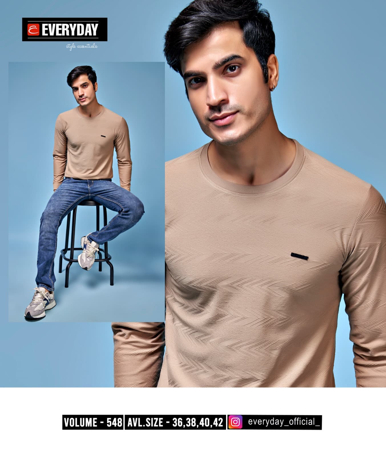 220-225 Gsm Vol 548 Everyday Jacquard Knit Mens Tshirts Wholesale Price