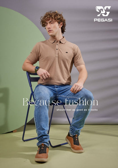 220-230 Gsm P 223 Pegasi Waffle Mens Tshirts Wholesaler India