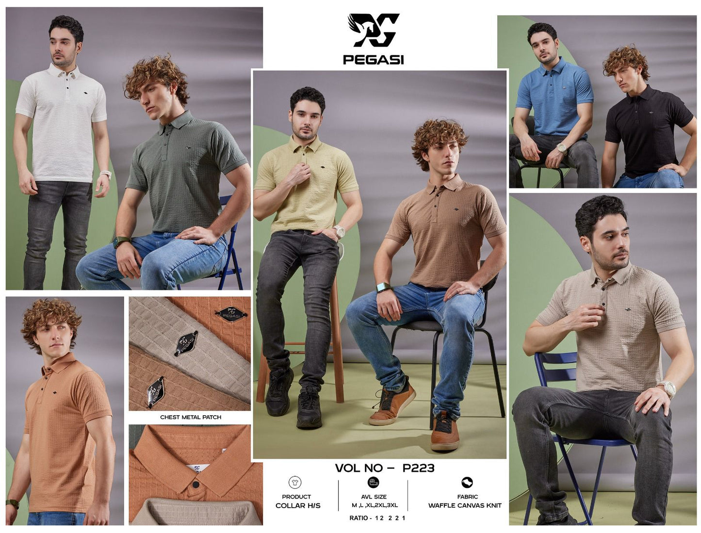 220-230 Gsm P 223 Pegasi Waffle Mens Tshirts Wholesaler India