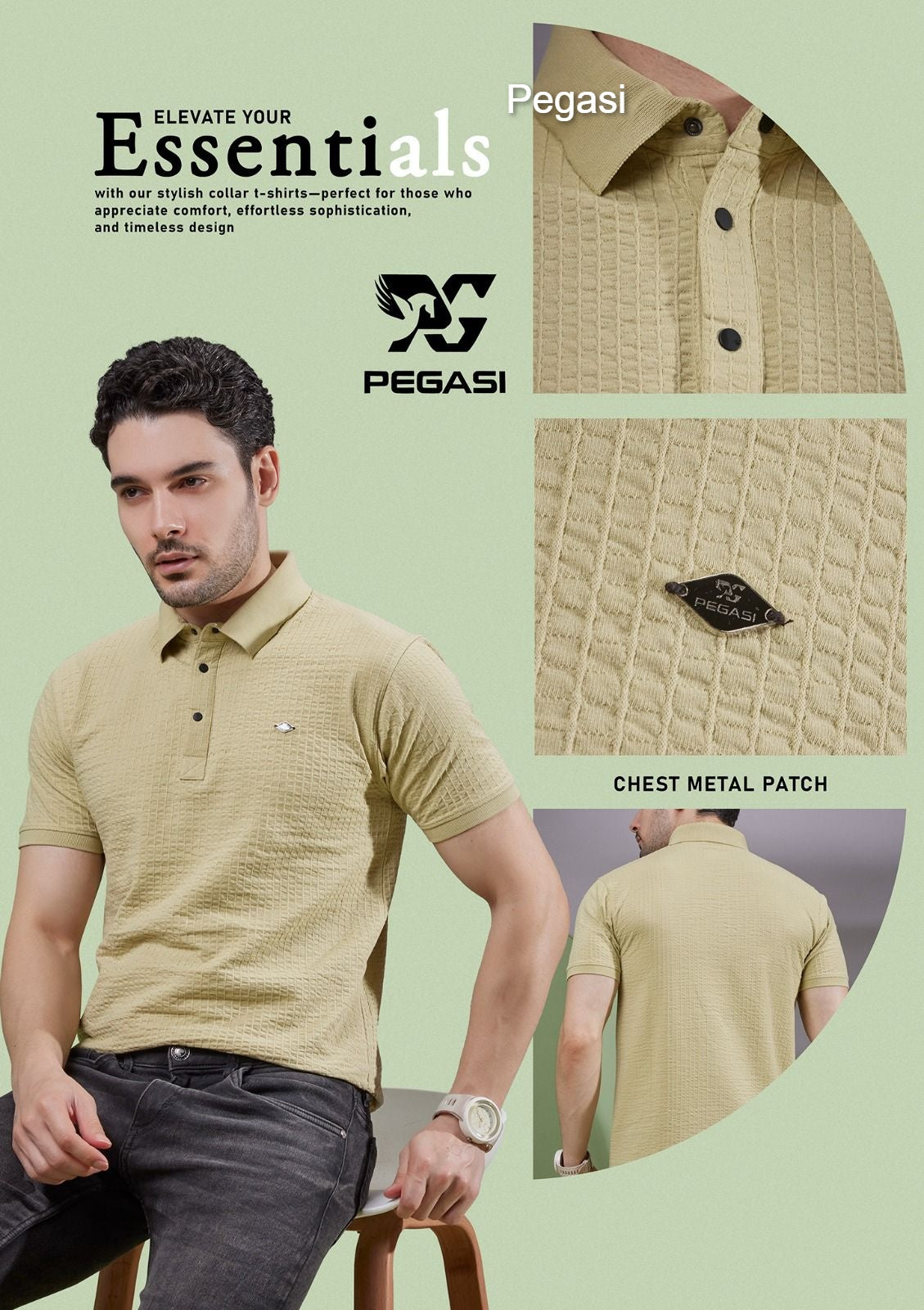 220-230 Gsm P 223 Pegasi Waffle Mens Tshirts Wholesaler India