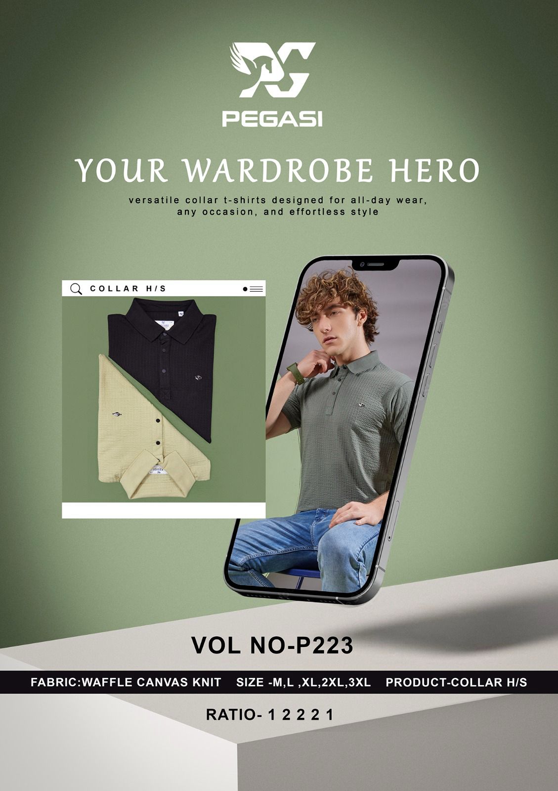 220-230 Gsm P 223 Pegasi Waffle Mens Tshirts Wholesaler India