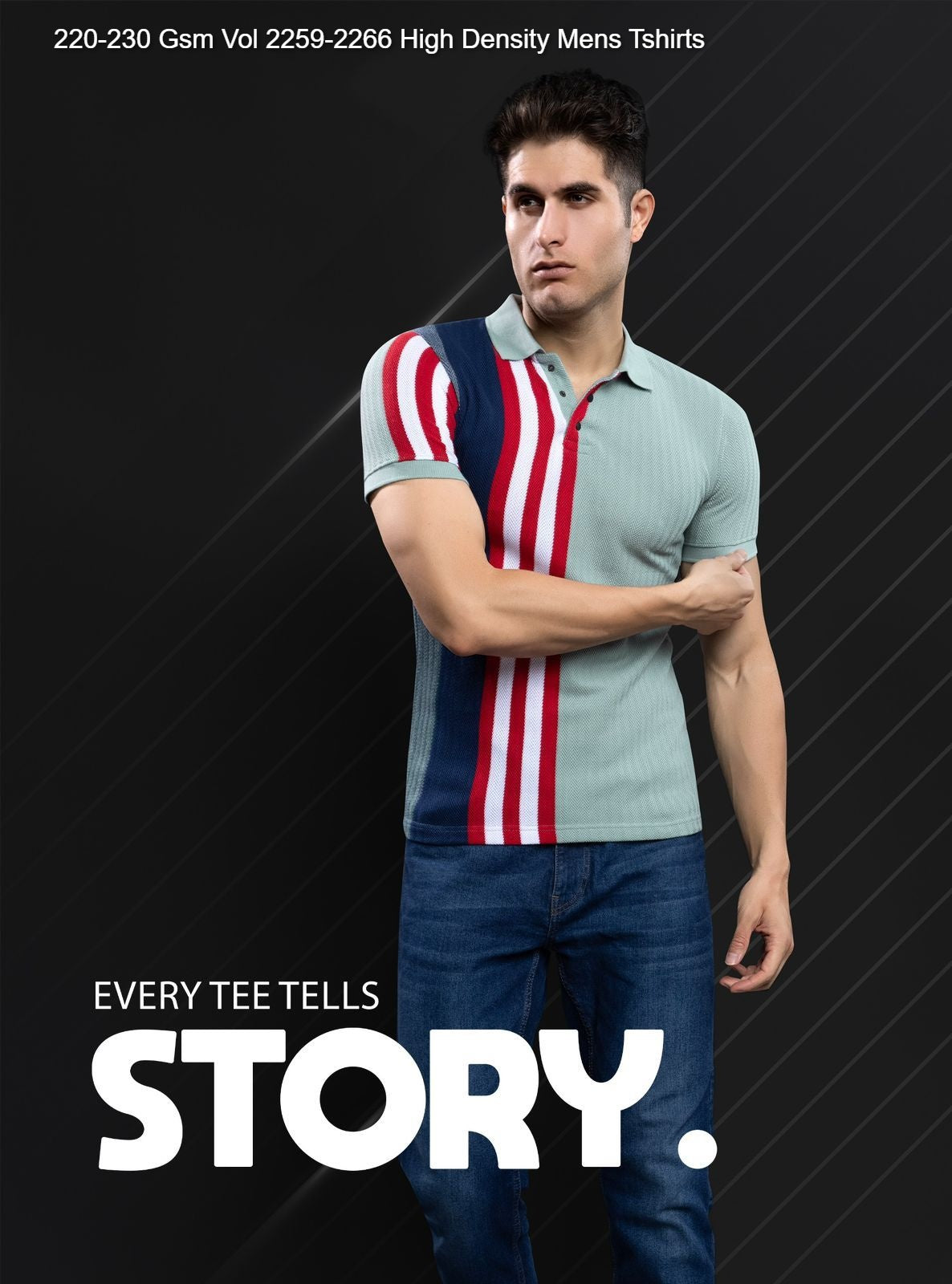 220-230 Gsm Vol 2259-2266 High Density Vertical Mens Tshirts Manufacturer India