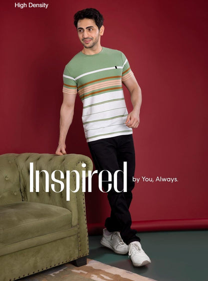 220-240 Gsm Vol 3263-3270 High Density Auto Stripes Mens Tshirts Wholesaler Gujarat