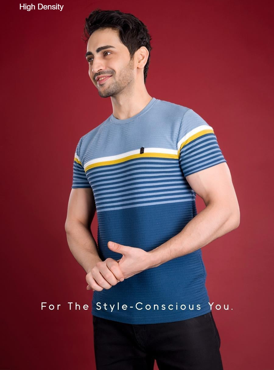 220-240 Gsm Vol 3263-3270 High Density Auto Stripes Mens Tshirts Wholesaler Gujarat