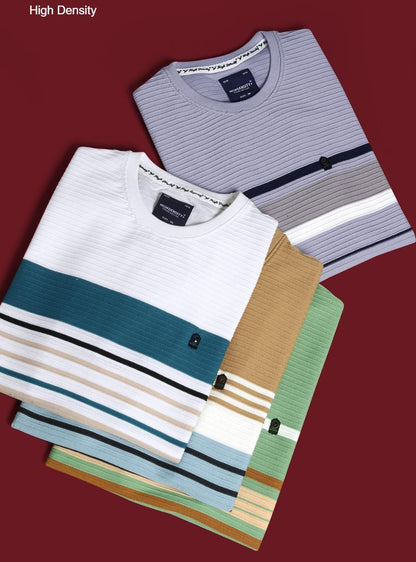 220-240 Gsm Vol 3263-3270 High Density Auto Stripes Mens Tshirts Wholesaler Gujarat