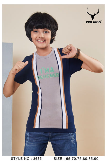 220 Gsm Design 3635 Pro Guys Stripes Boys Tshirt Wholesaler India