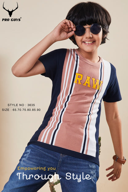 220 Gsm Design 3635 Pro Guys Stripes Boys Tshirt Wholesaler India