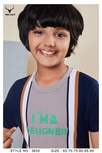 220 Gsm Design 3635 Pro Guys Stripes Boys Tshirt Wholesaler India