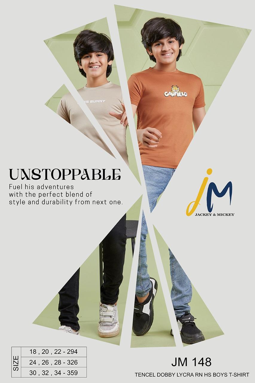 220 Gsm Jm 148 Jackey N Mickey Tencil Boys Tshirt Wholesale Price