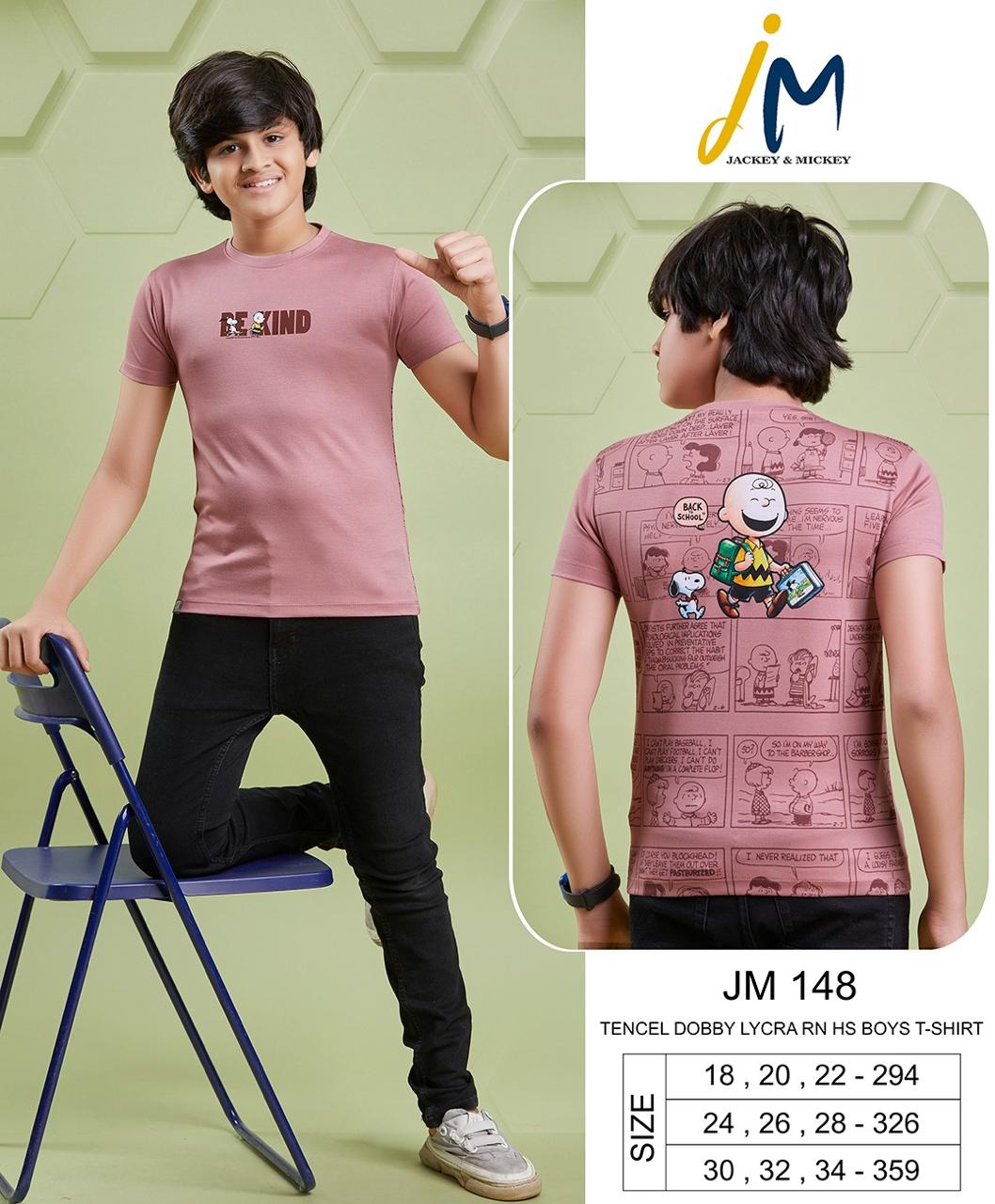 220 Gsm Jm 148 Jackey N Mickey Tencil Boys Tshirt Wholesale Price