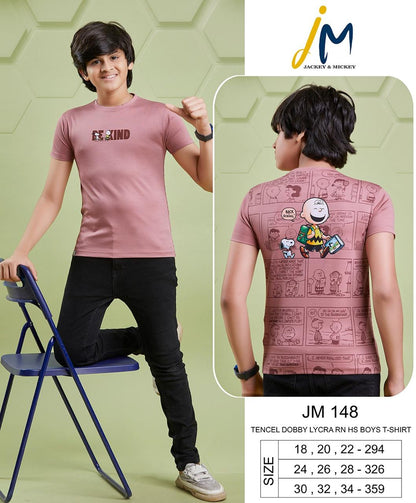 220 Gsm Jm 148 Jackey N Mickey Tencil Boys Tshirt Wholesale Price