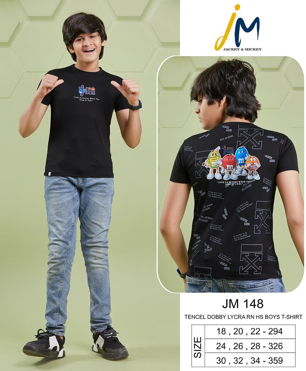 220 Gsm Jm 148 Jackey N Mickey Tencil Boys Tshirt Wholesale Price