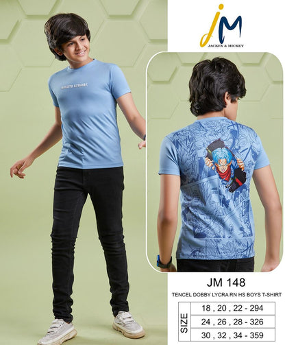 220 Gsm Jm 148 Jackey N Mickey Tencil Boys Tshirt Wholesale Price