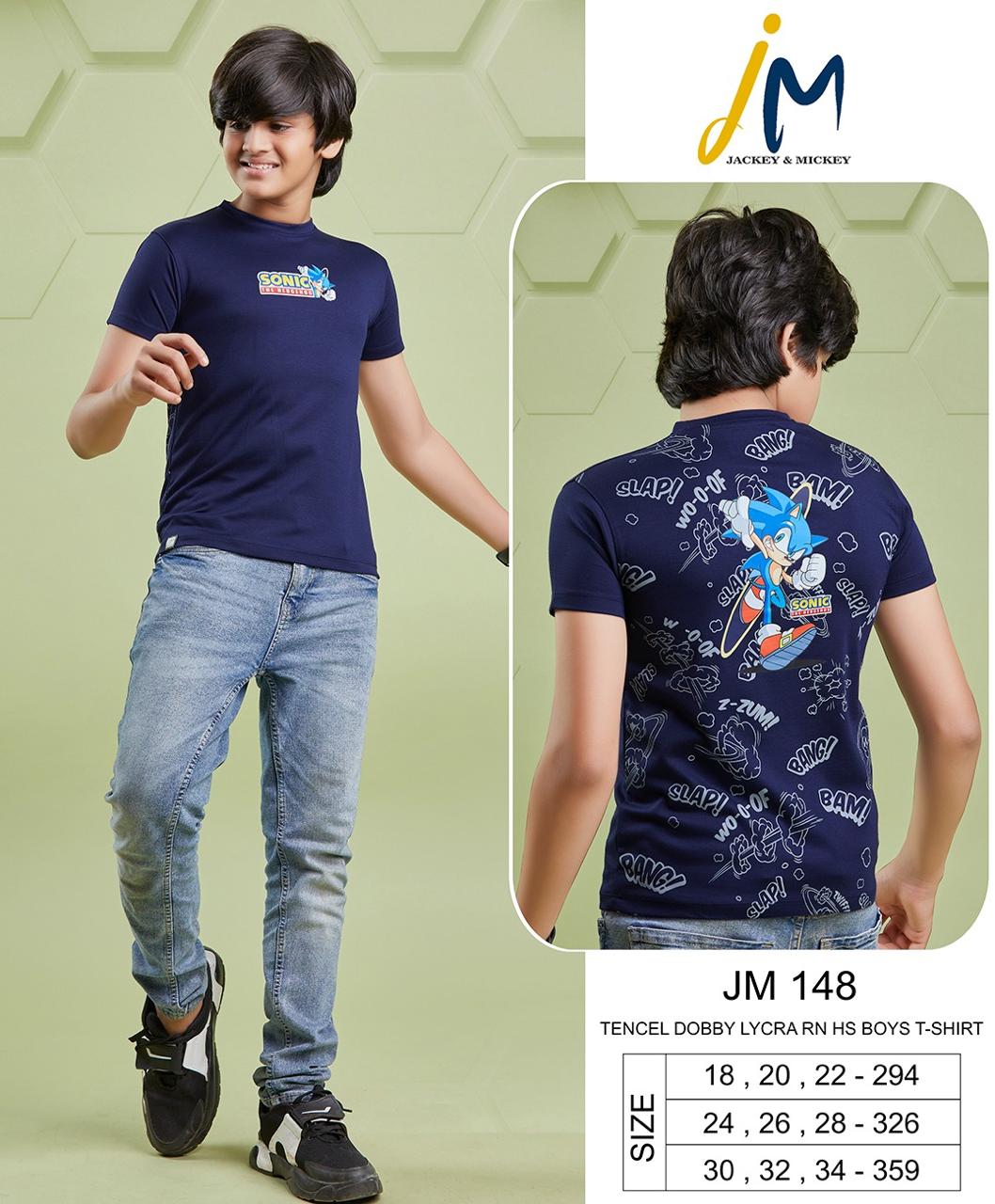 220 Gsm Jm 148 Jackey N Mickey Tencil Boys Tshirt Wholesale Price