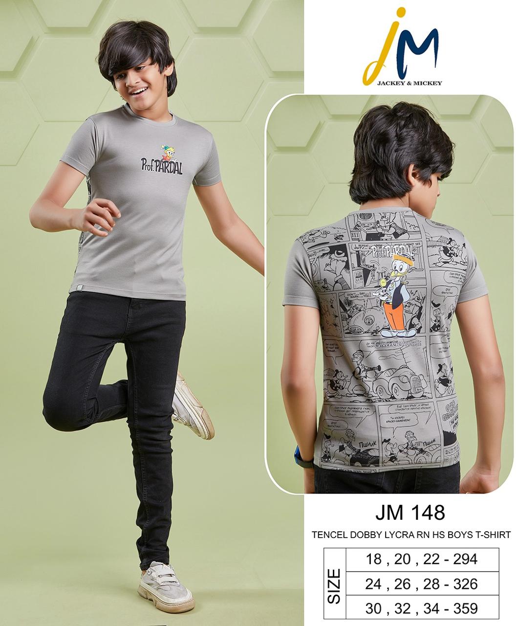 220 Gsm Jm 148 Jackey N Mickey Tencil Boys Tshirt Wholesale Price