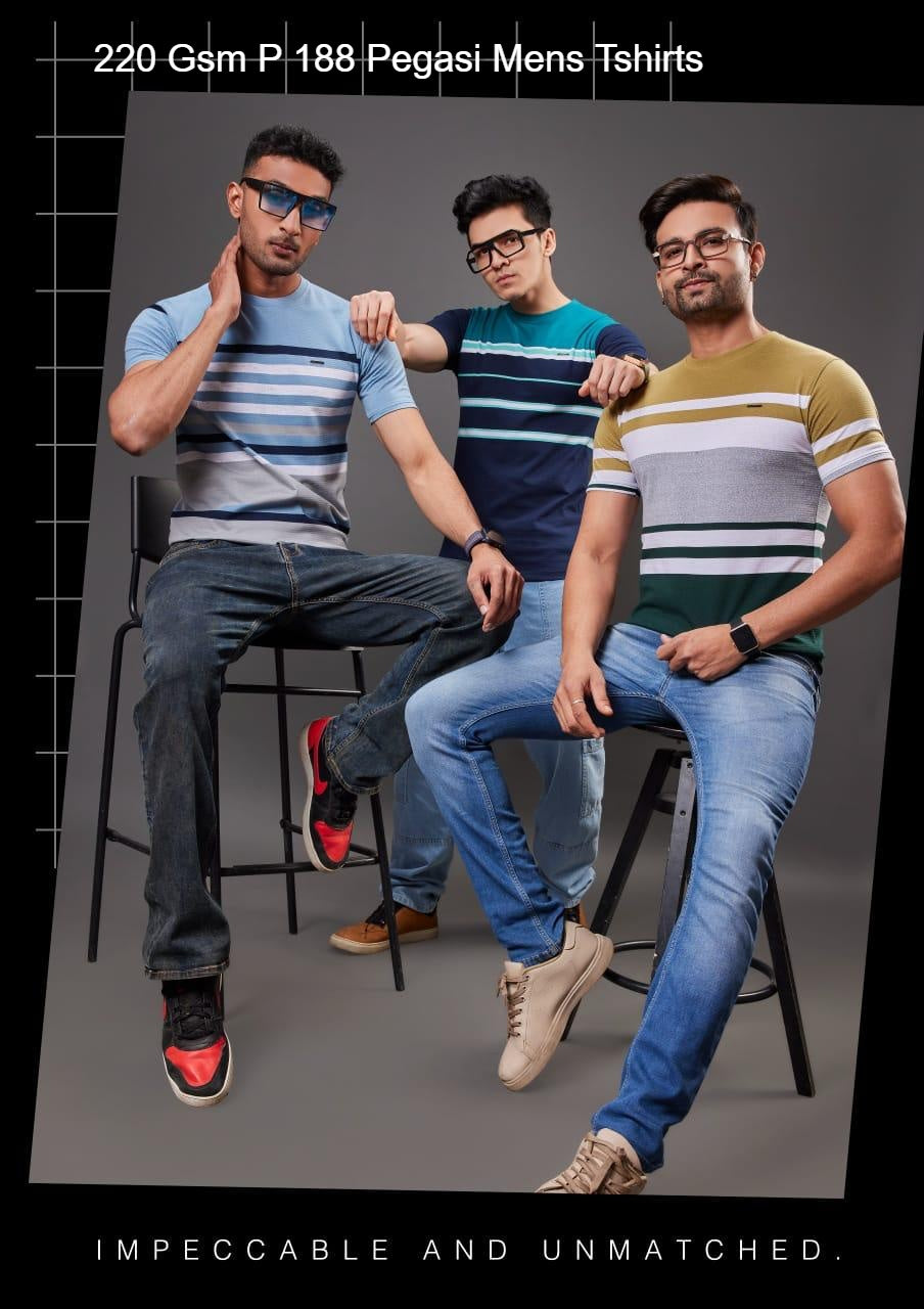 220 Gsm P 188 Pegasi Jacquard Knit Mens Tshirts Supplier