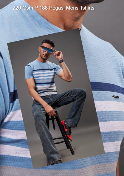 220 Gsm P 188 Pegasi Jacquard Knit Mens Tshirts Supplier