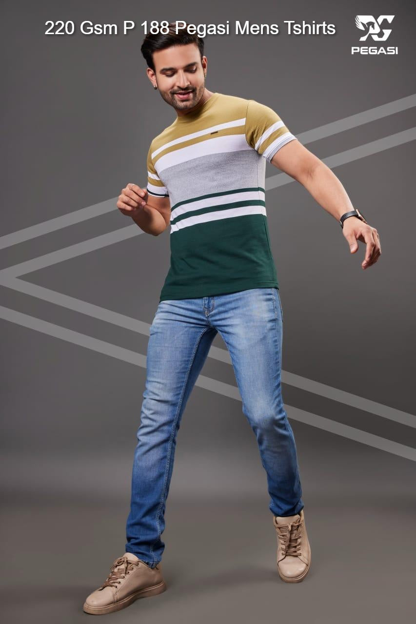 220 Gsm P 188 Pegasi Jacquard Knit Mens Tshirts Supplier