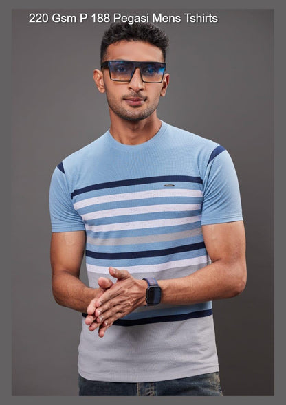220 Gsm P 188 Pegasi Jacquard Knit Mens Tshirts Supplier