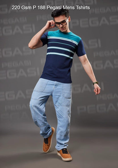 220 Gsm P 188 Pegasi Jacquard Knit Mens Tshirts Supplier