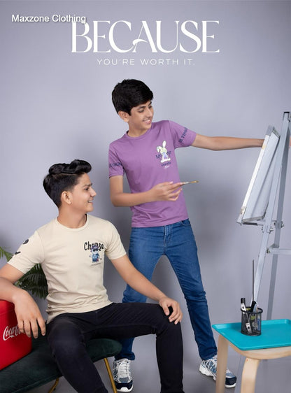 220 Gsm Sds S F 2 C Maxzone Clothing Lycra Boys Tshirt Wholesaler India