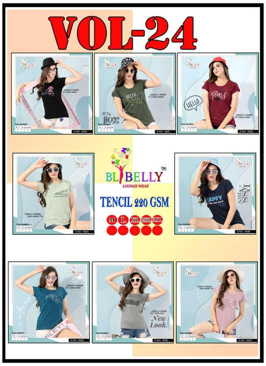 220 Gsm Vol 24 Belly Tencil Women Tshirt Manufacturer India