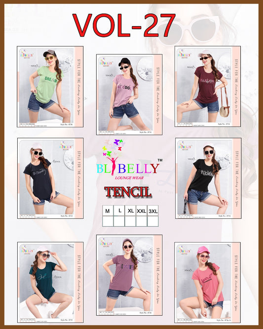 220 Gsm Vol 27 Belly Tencil Women Tshirt Manufacturer India