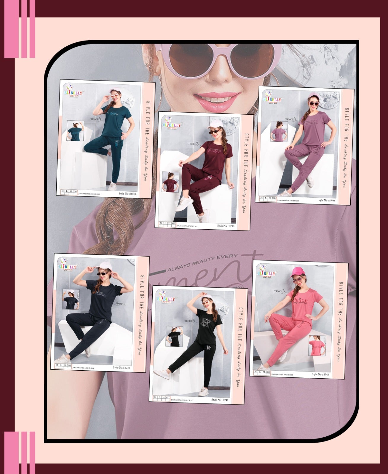 220 Gsm Vol 634 Belly Tencil Pyjama Night Suits Supplier Ahmedabad