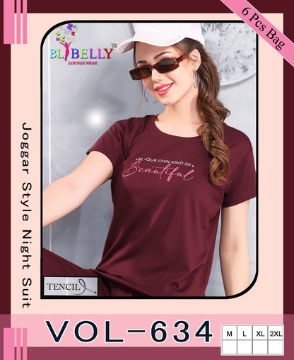 220 Gsm Vol 634 Belly Tencil Pyjama Night Suits Supplier Ahmedabad