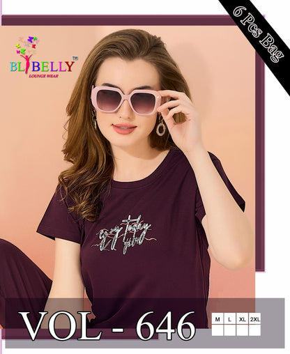 220 Gsm Vol 646 Belly Long Night Suits Exporter